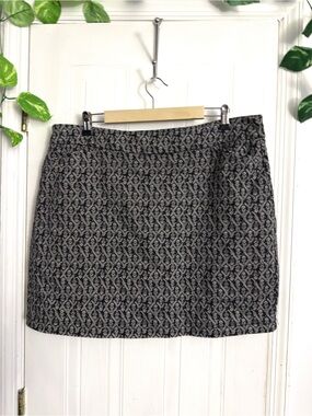 croft & barrow Black and White Mini Skirt/Skort Geometric Print